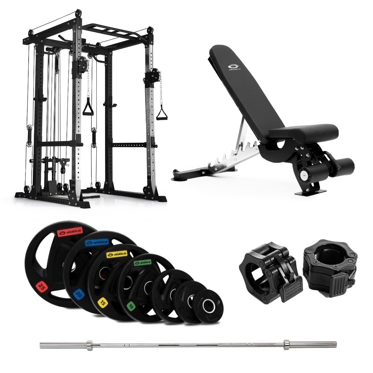 Brug Abilica PR 550 Power Rack Olympic med bænk - 110 kg til en forbedret oplevelse
